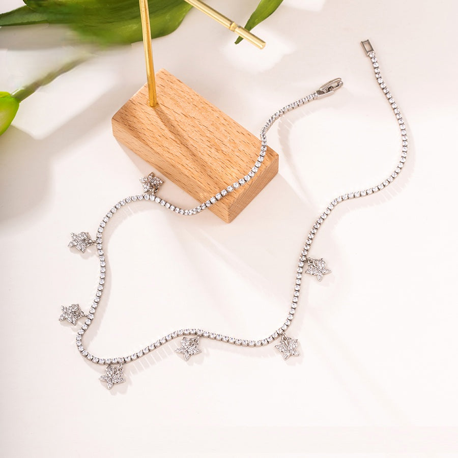 Shree fashion platinum plated necklace （X000850917）