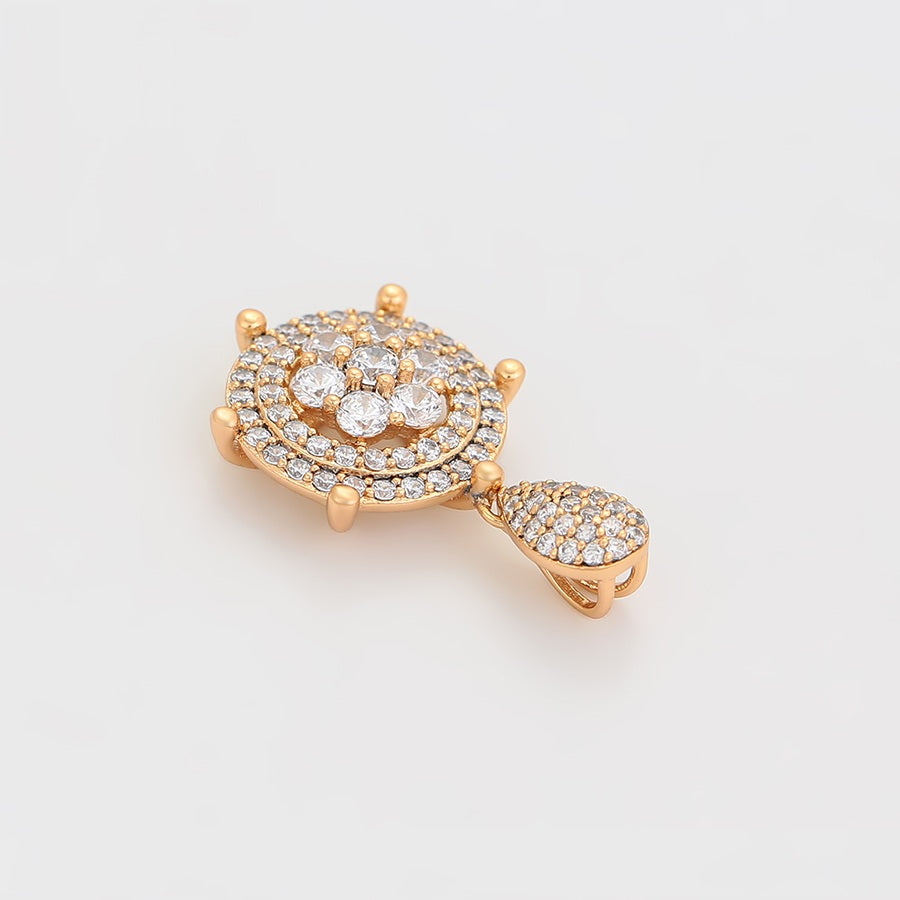 Shree 18k gold color zircon pendant （X000746488）