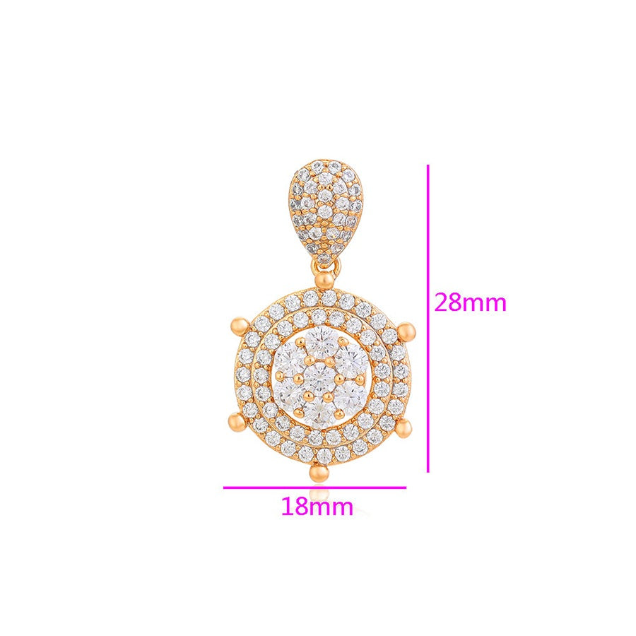 Shree 18k gold color zircon pendant （X000746488）