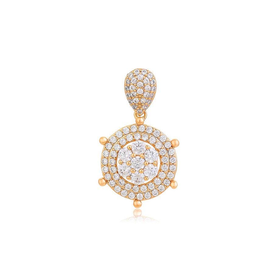 Shree 18k gold color zircon pendant （X000746488）