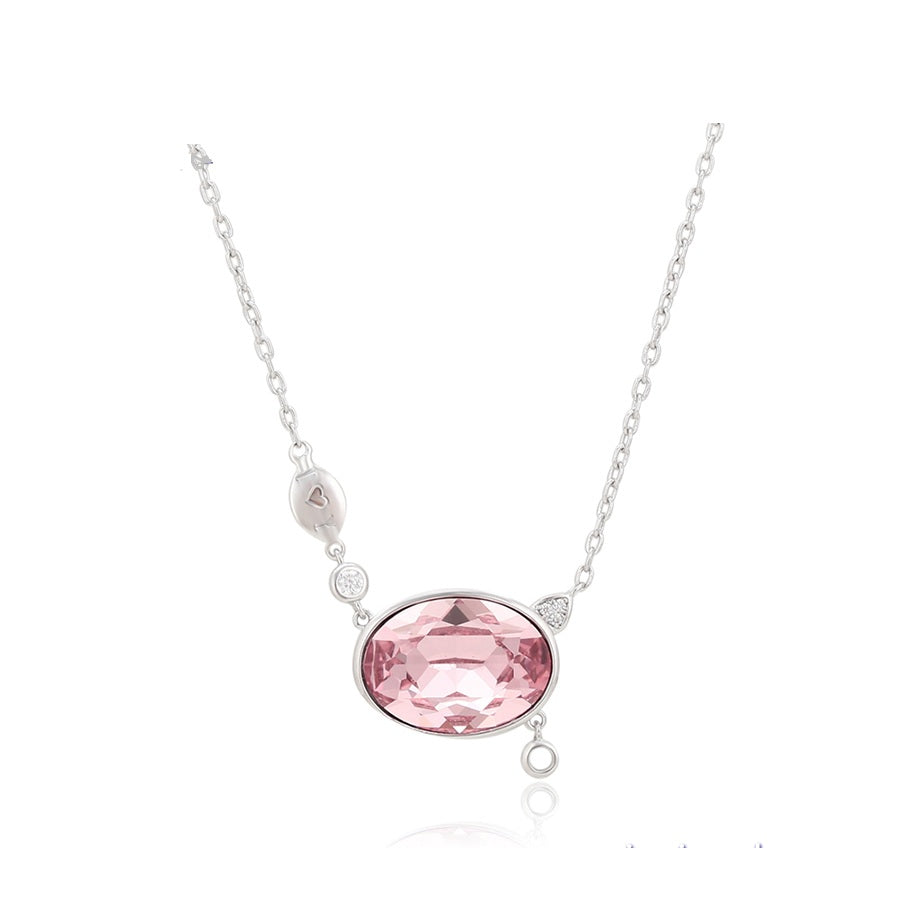 Shree fashion simple platinum plated necklace (43230)