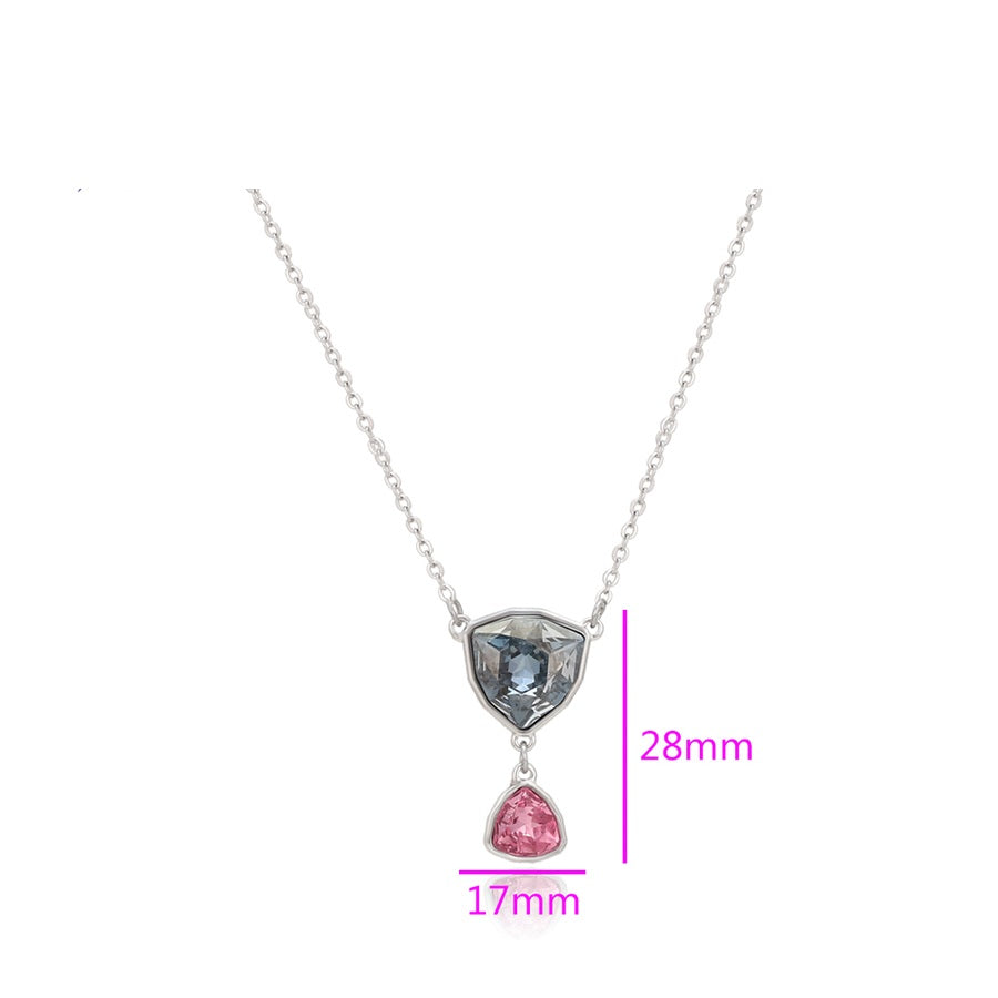 Shree fashion simple crystal necklace (43326-A0 light color)