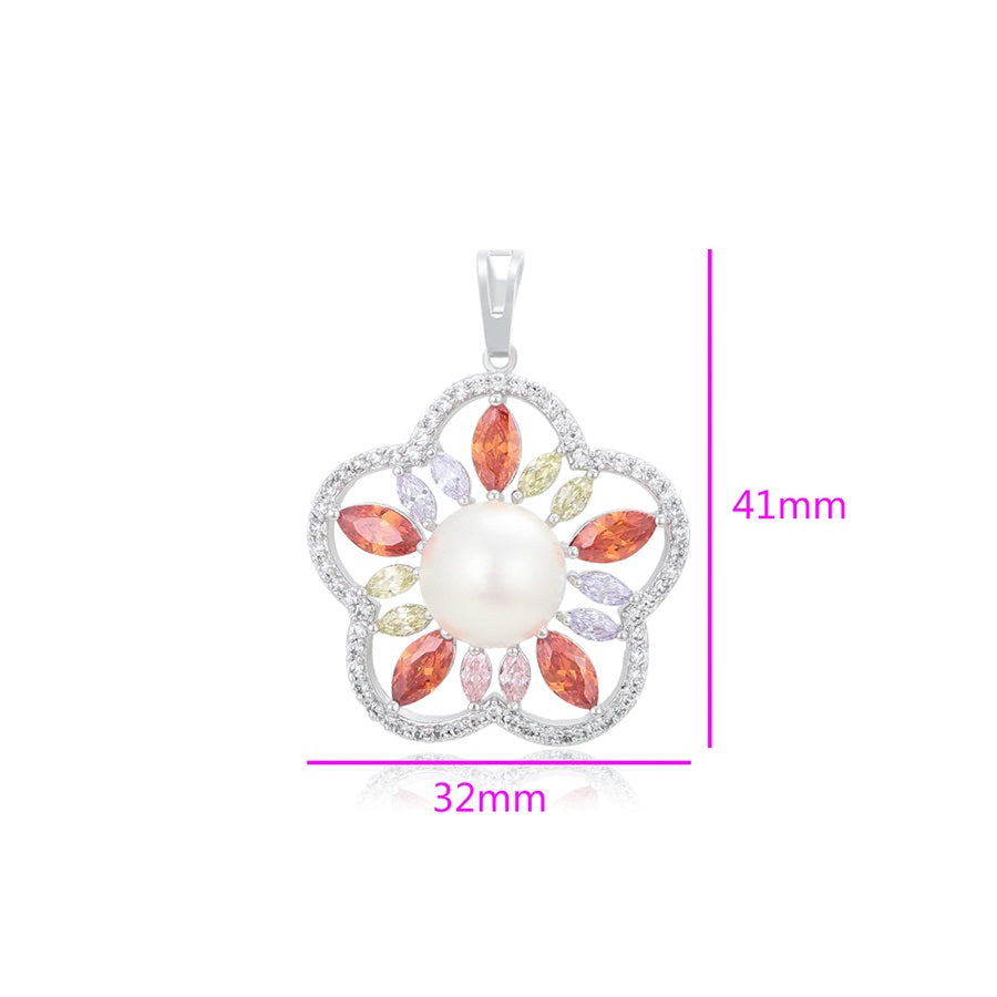 Shree fashion platinum plated pendant (32755-A0)