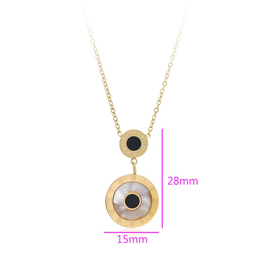 Shree fashion simple 14K gold color necklace （T000664221）