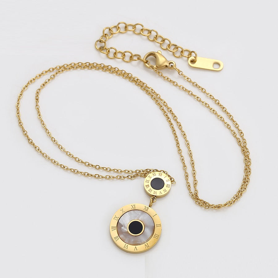 Shree fashion simple 14K gold color necklace （T000664221）