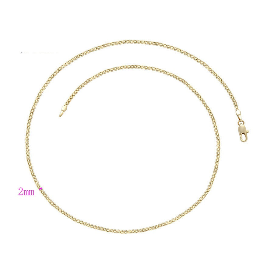 Shree fashion simple 14K gold color necklace （X000978472）