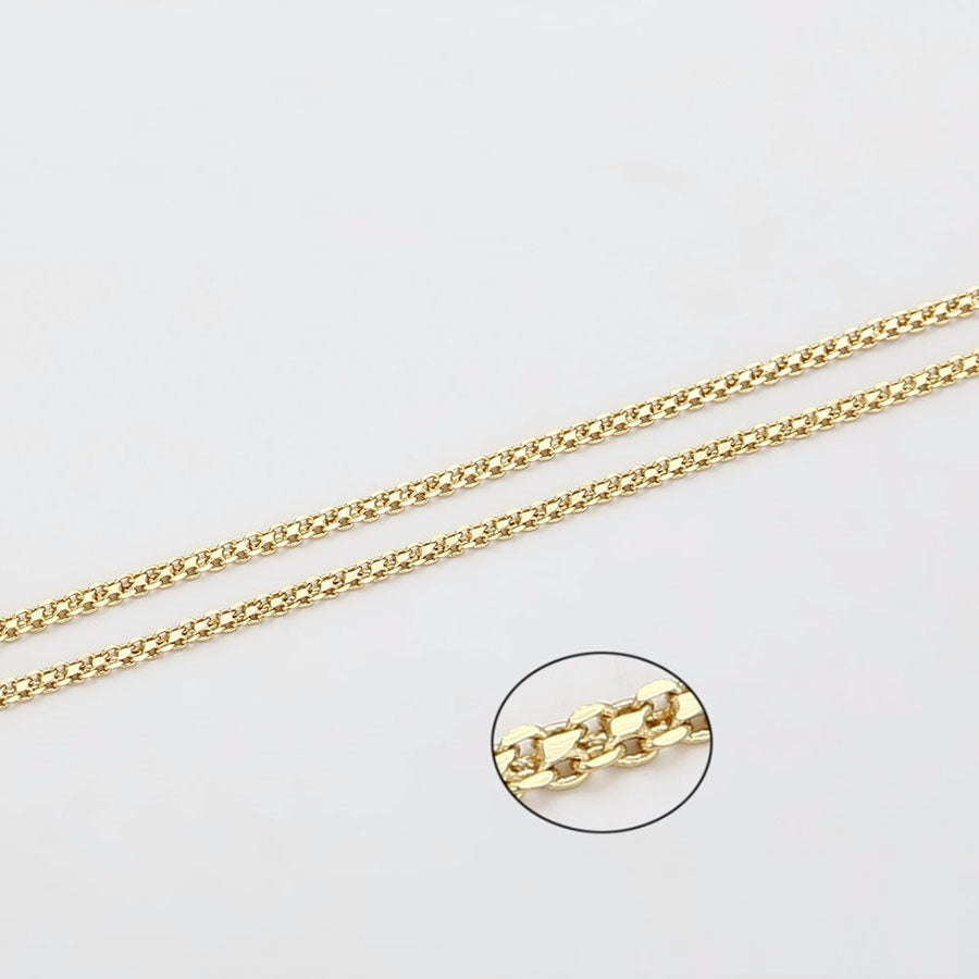 Shree fashion simple 14K gold color necklace （X000978472）