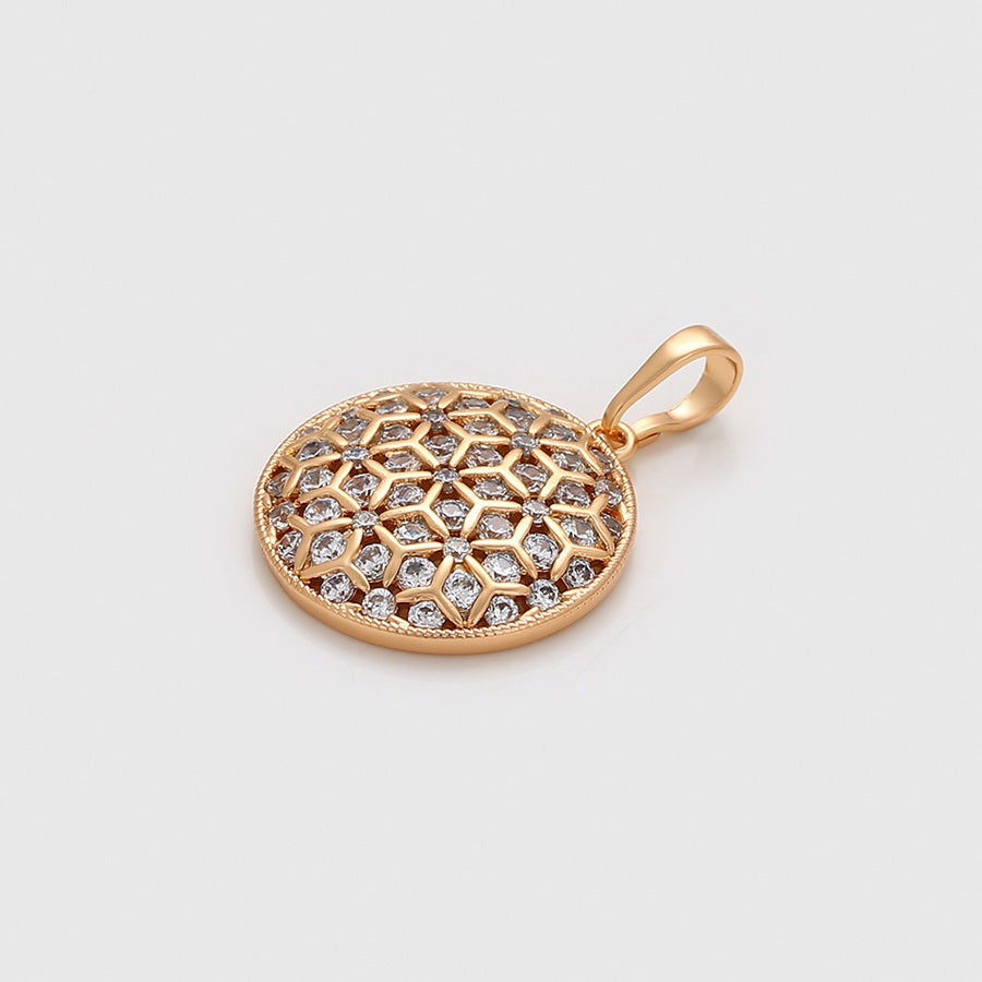 Shree fashion simple 18K gold color pendant （X000835738）