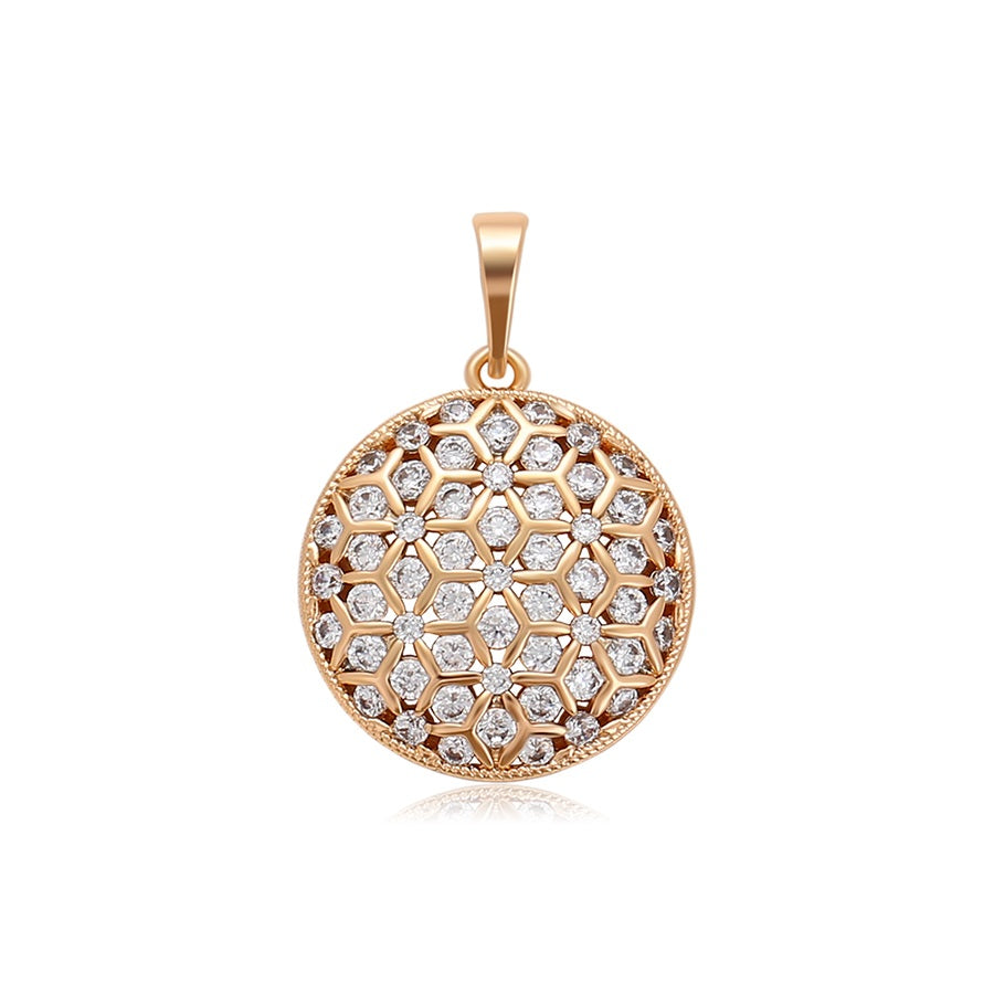 Shree fashion simple 18K gold color pendant （X000835738）