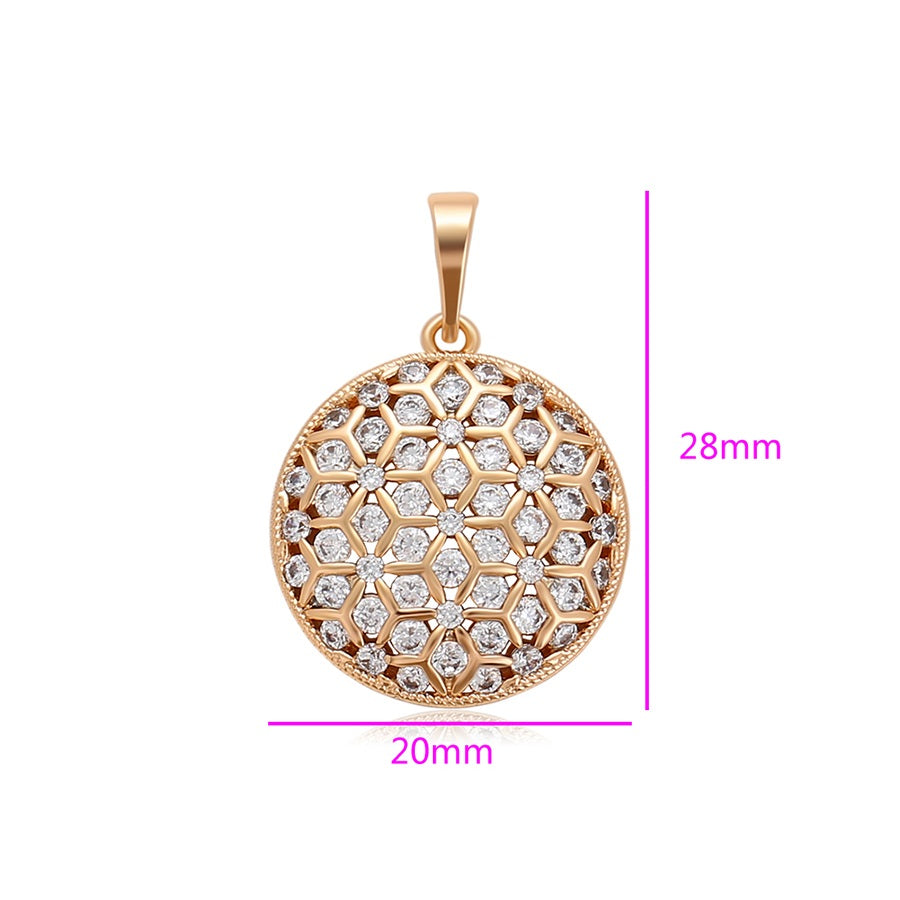 Shree fashion simple 18K gold color pendant （X000835738）