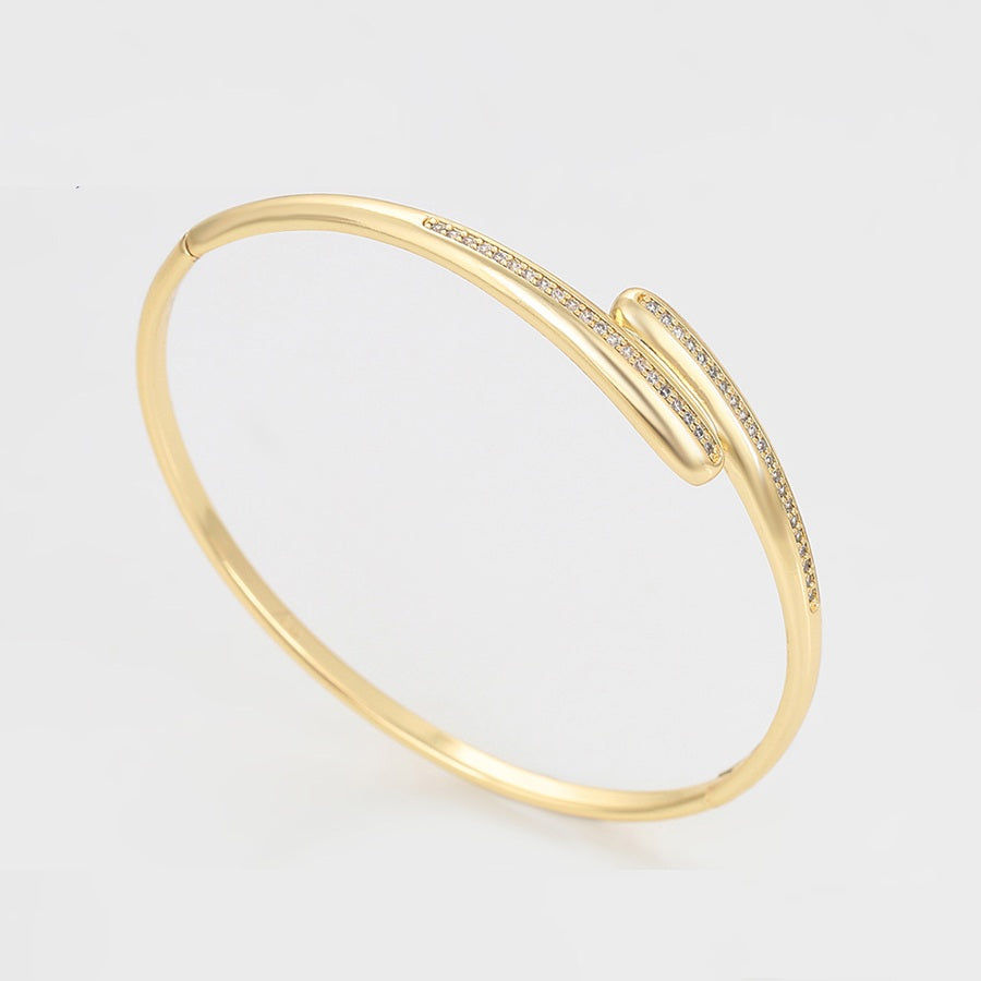 Shree fashion simple 14K gold color bangle （BW2306043102）