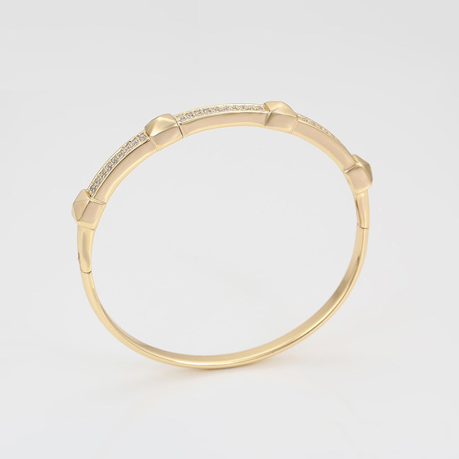 Shree fashion simple 14K gold color bangle （X000016828）