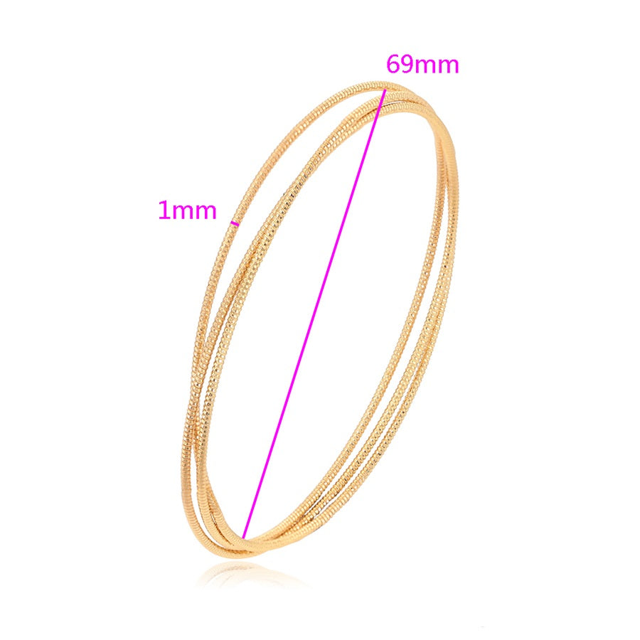 Shree fashion simple 18K gold color bangle （X001030399）