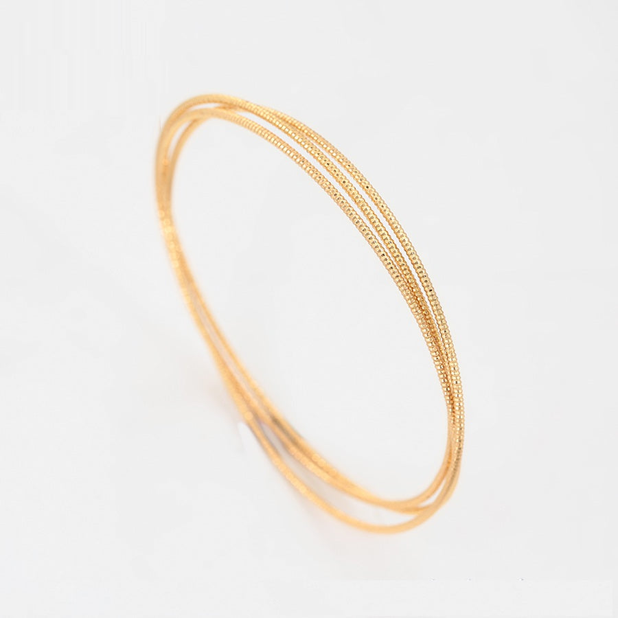 Shree fashion simple 18K gold color bangle （X001030399）