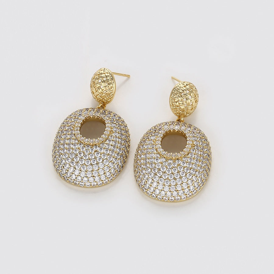 Shree fashion simple 14K gold color earring （X000837837）