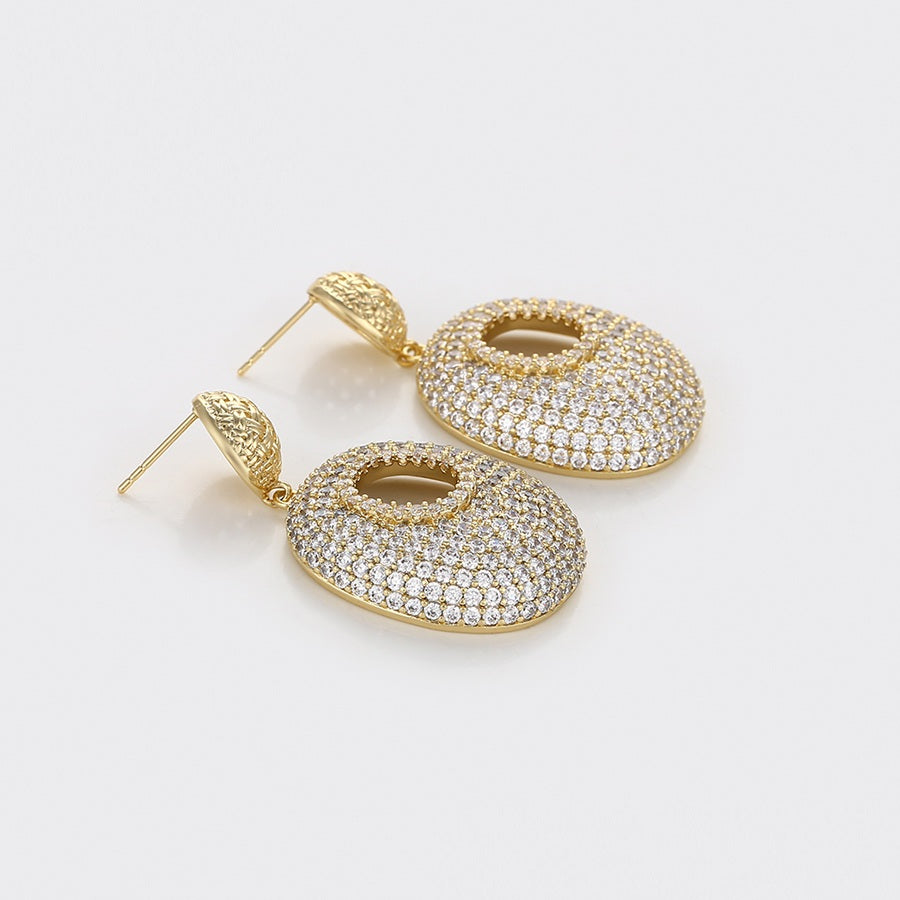 Shree fashion simple 14K gold color earring （X000837837）