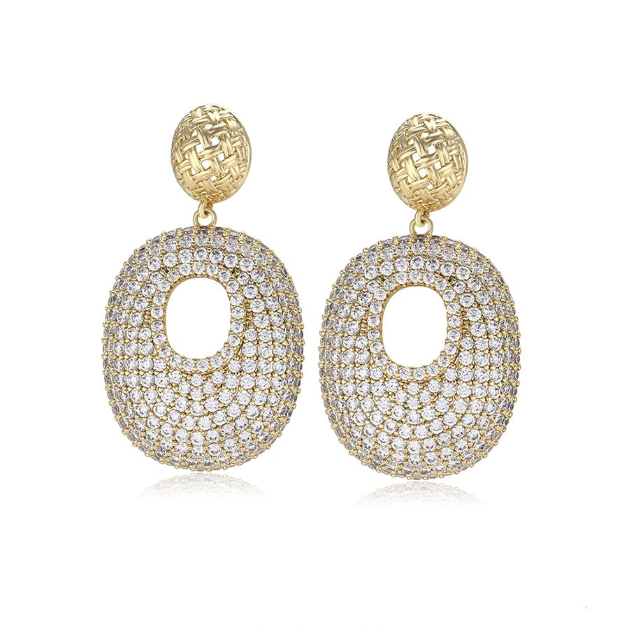 Shree fashion simple 14K gold color earring （X000837837）
