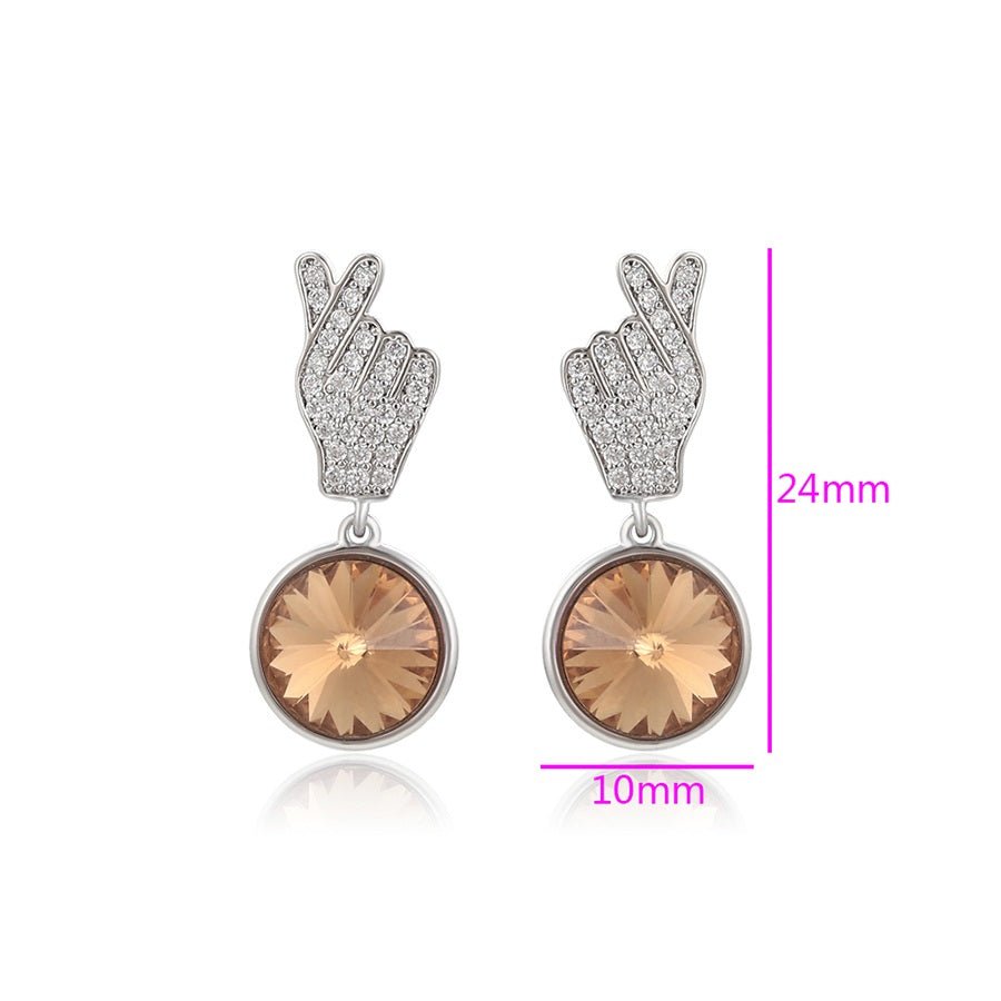 Shree elegant crystal earring (80364-A17)