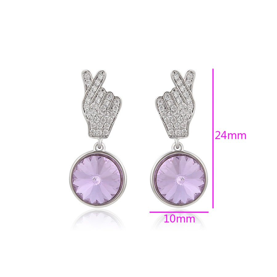 Shree elegant crystal earring (80364-A6)