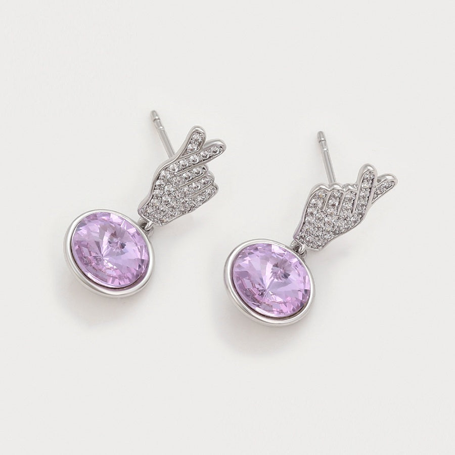 Shree elegant crystal earring (80364-A6)