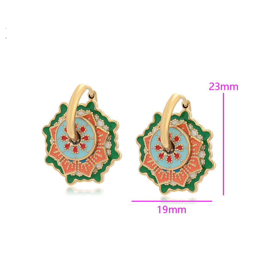 Shree fashion simple 14K gold color earring （T000937785）