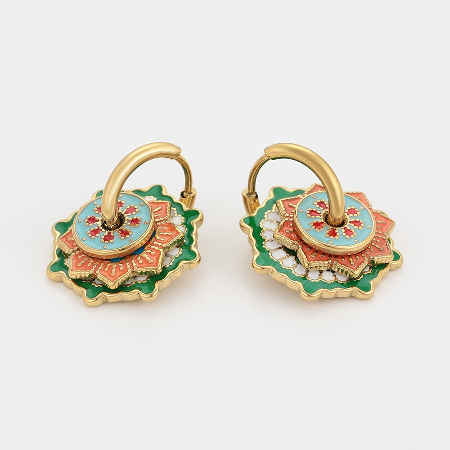 Shree fashion simple 14K gold color earring （T000937785）