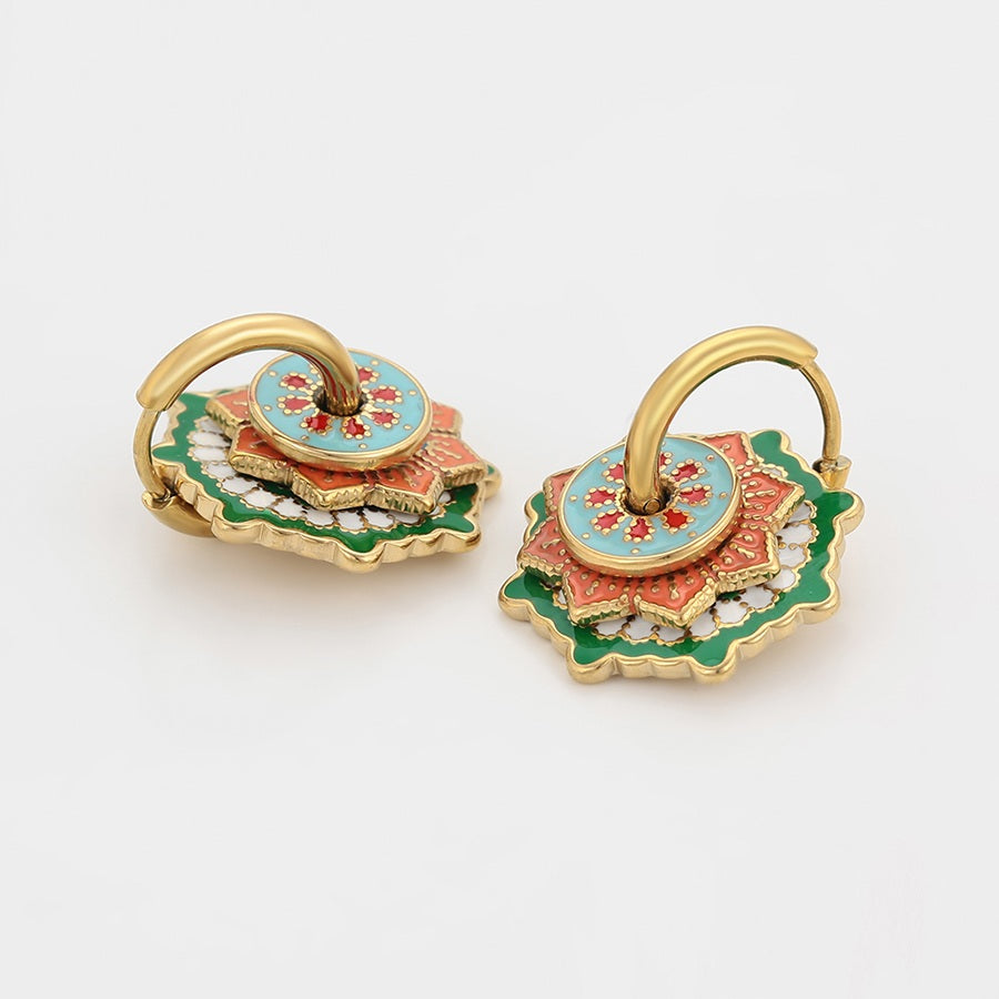 Shree fashion simple 14K gold color earring （T000937785）