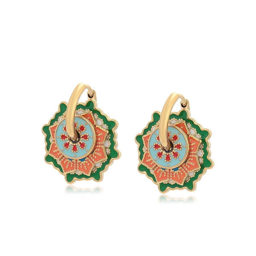 Shree fashion simple 14K gold color earring （T000937785）