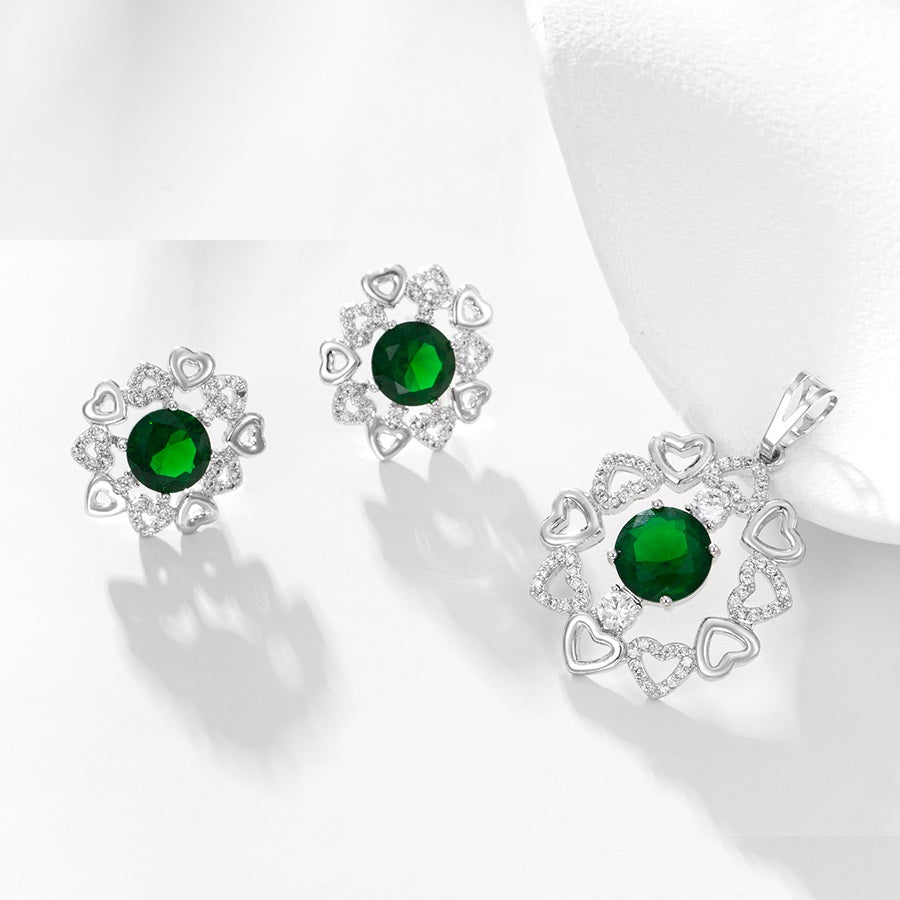 Shree fashion elegant platinum plated With Green Diamond