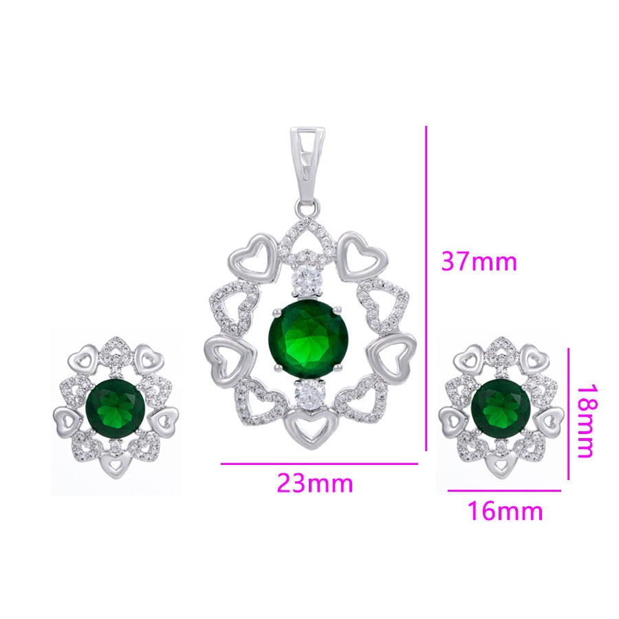 Shree fashion elegant platinum plated With Green Diamond