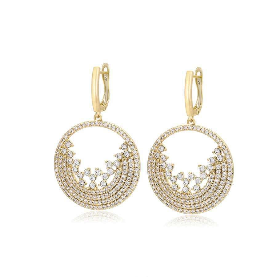 Shree fashion simple 14K gold color earring （X000837269）