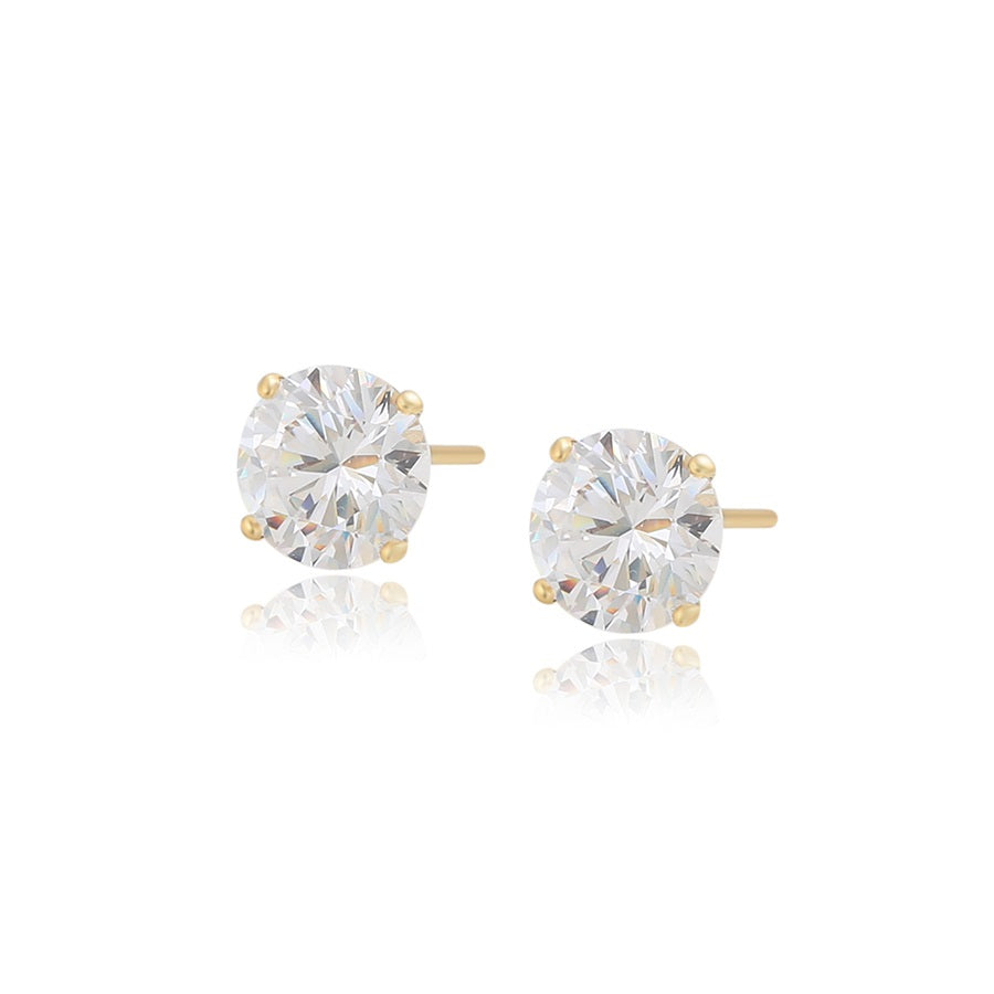 Shree fashion simple 14K gold color 8mm earring （X000871076）