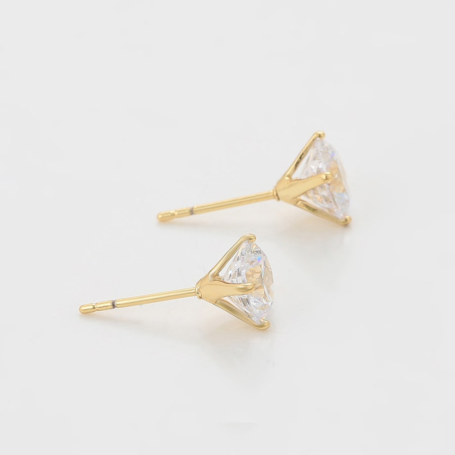 Shree fashion simple 14K gold color 8mm earring （X000871076）