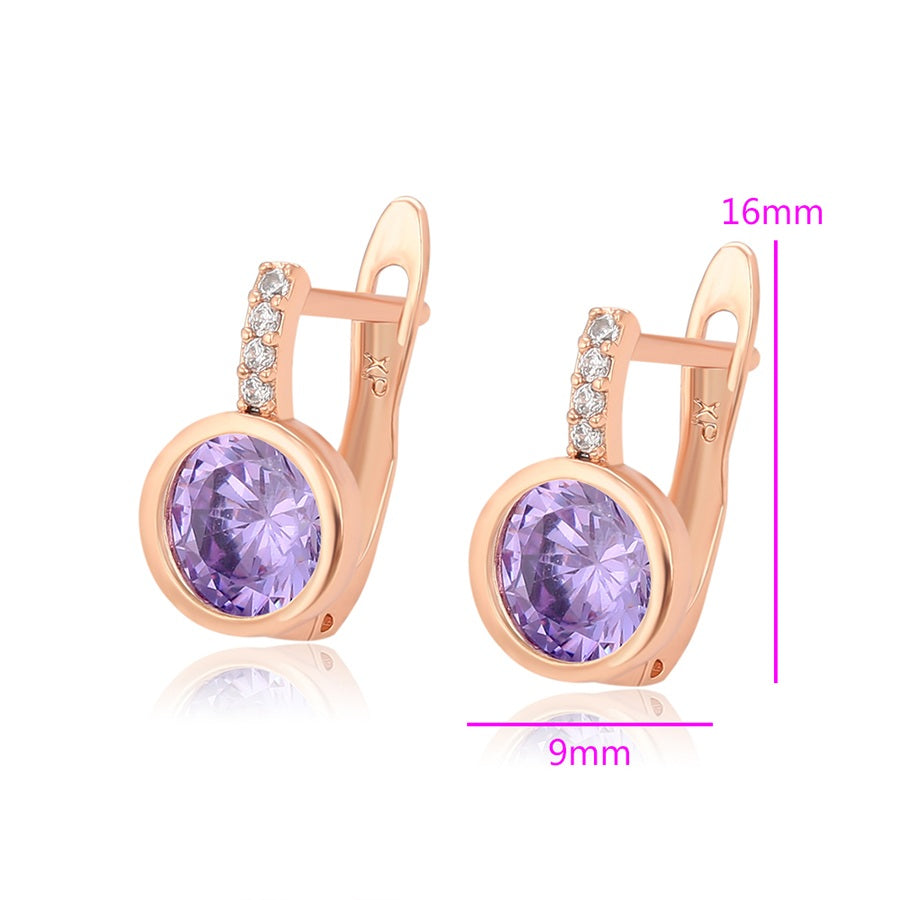 Shree simple rose gold color earring （14E2570905)