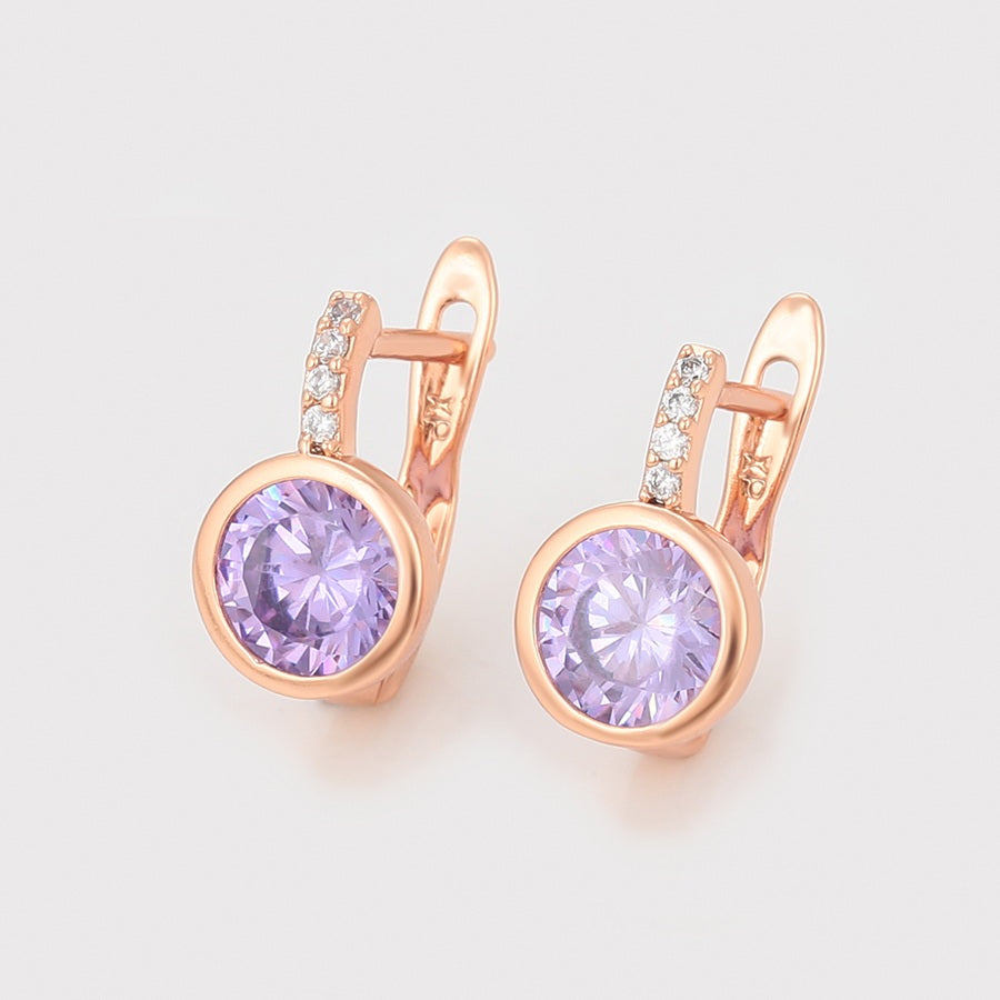 Shree simple rose gold color earring （14E2570905)