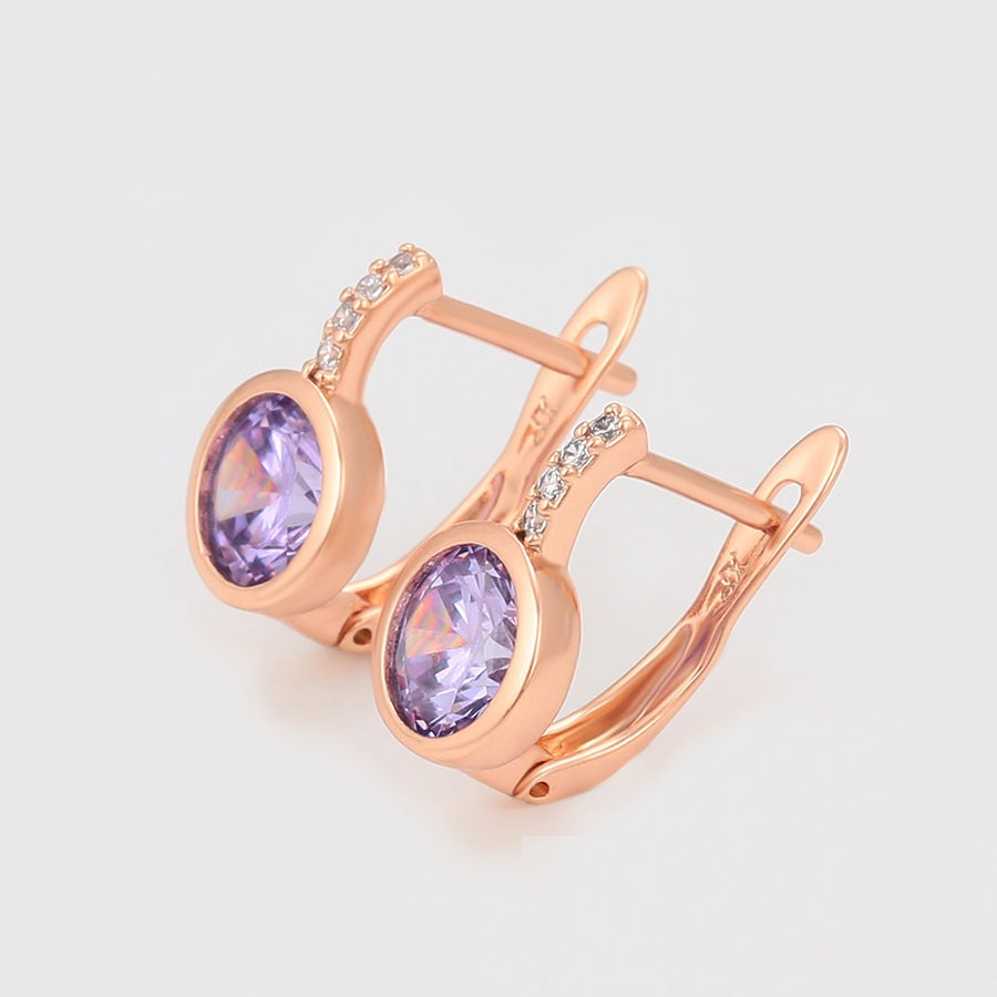 Shree simple rose gold color earring （14E2570905)