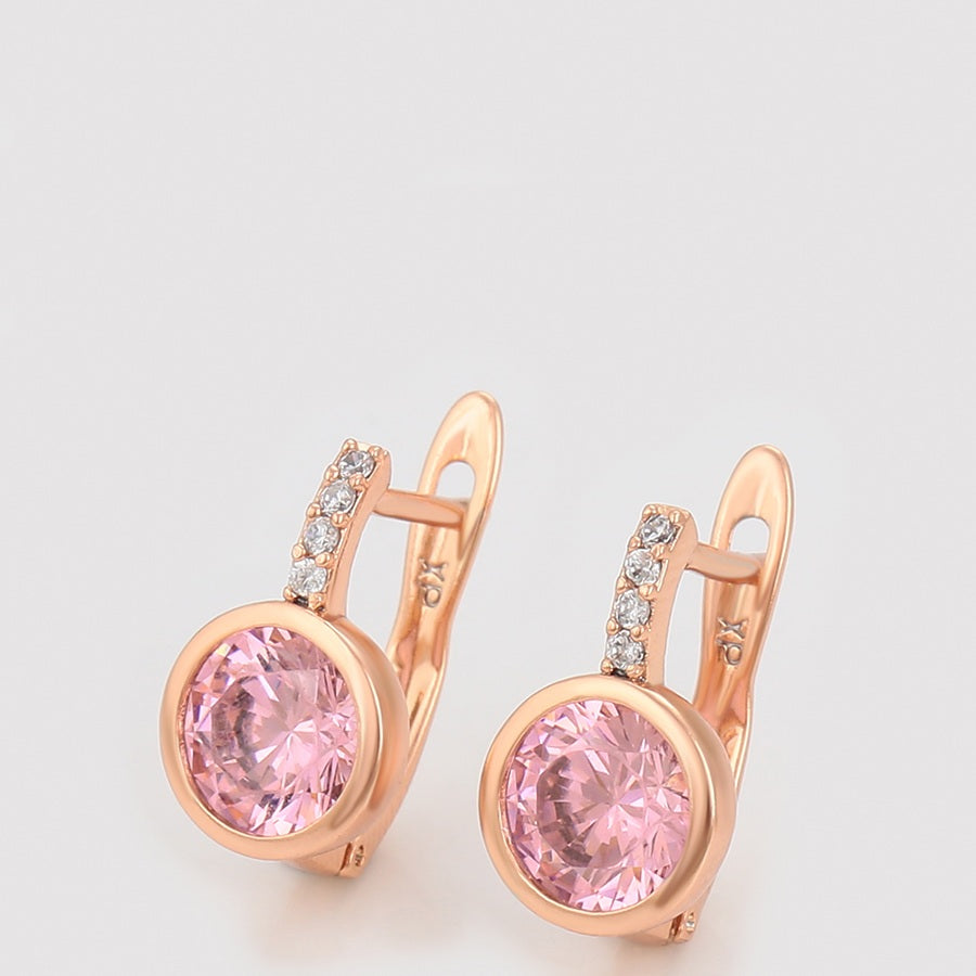 Shree simple rose gold color earring （14E2570905)