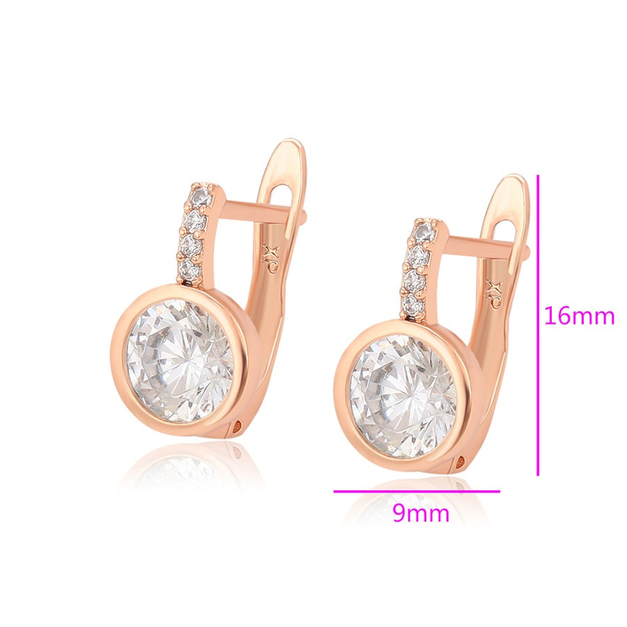 Shree simple rose gold color earring （14E2570905)