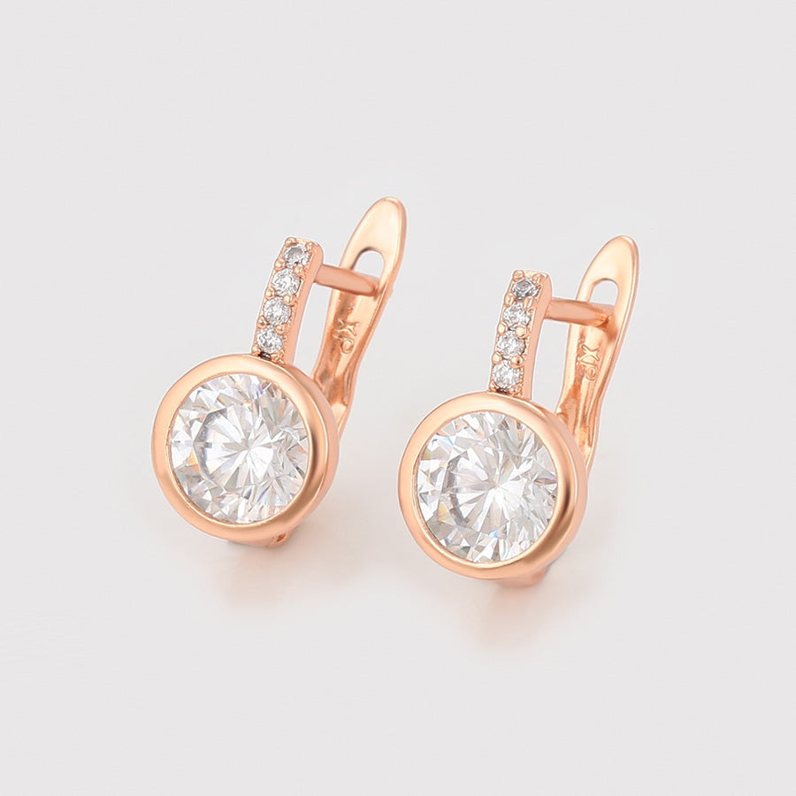 Shree simple rose gold color earring （14E2570905)