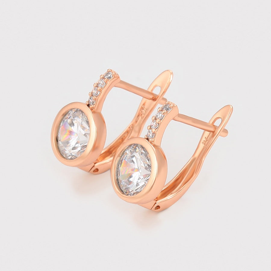 Shree simple rose gold color earring （14E2570905)