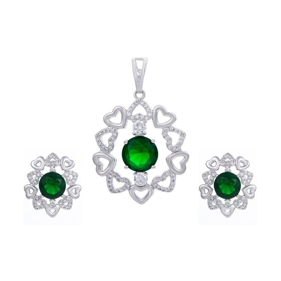 Shree fashion elegant platinum plated With Green Diamond