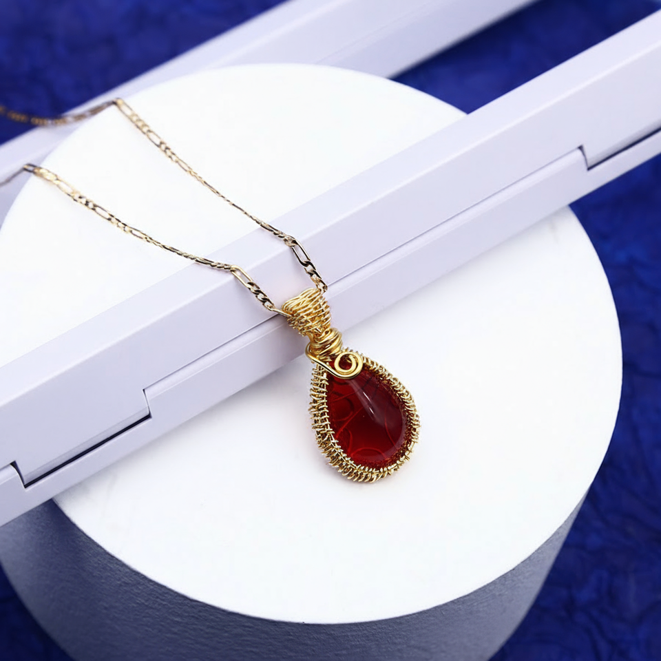 Shree Imitation Red Stone Gold DEsgin Necklaces