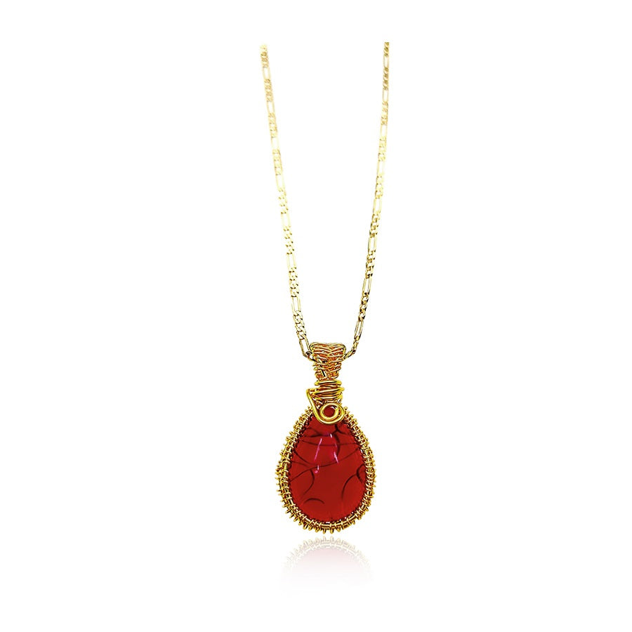 Shree Imitation Red Stone Gold DEsgin Necklaces