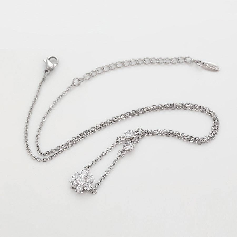 Shree elegant platinum plated necklace (N009800)