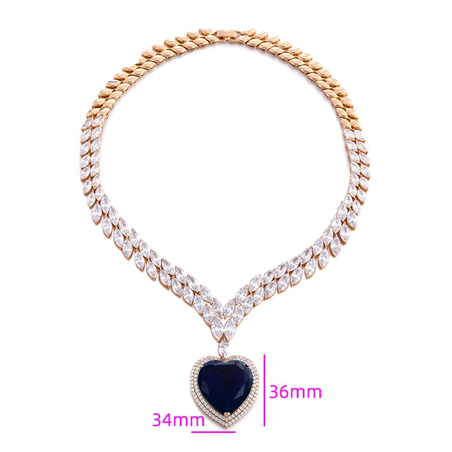 Shree heart of the ocean 18K gold color necklace （X000440676）
