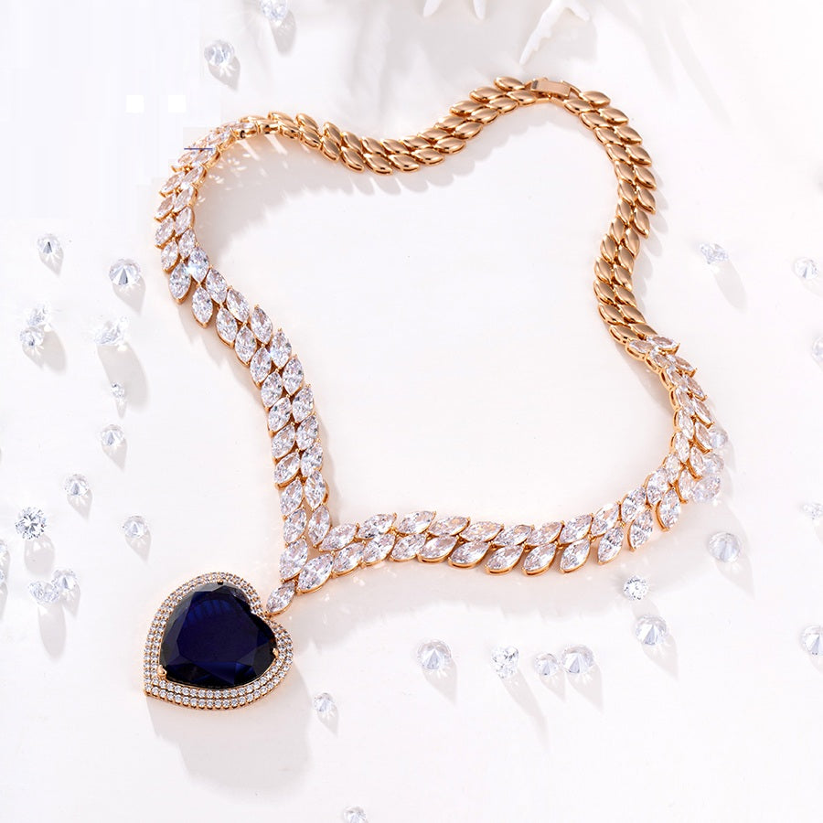 Shree heart of the ocean 18K gold color necklace （X000440676）